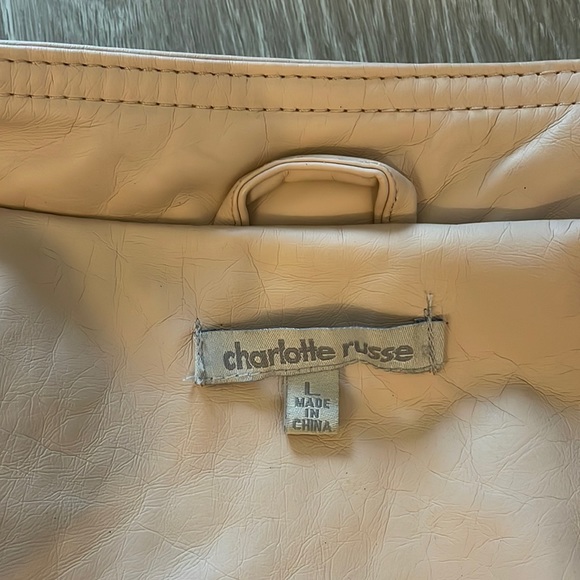 Light Pink faux leather jacket size large fits like XS - Picture 3 of 9